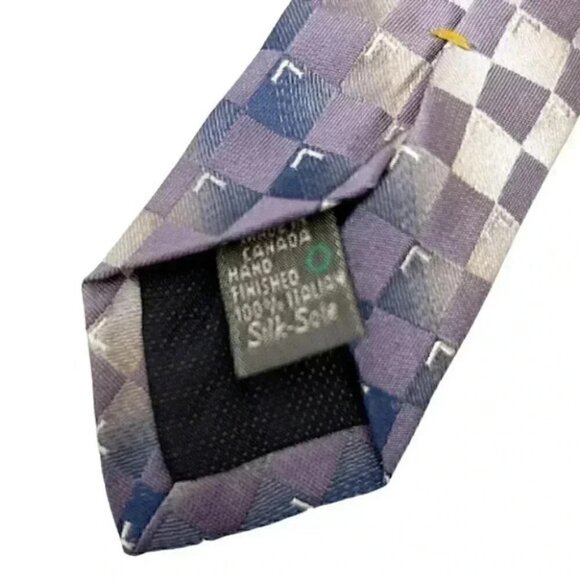 Gianfranco Valentino Silk Tie Purple Print - Picture 5 of 6